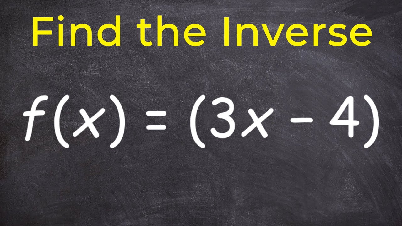 Finding The Inverse Of A Function Youtube