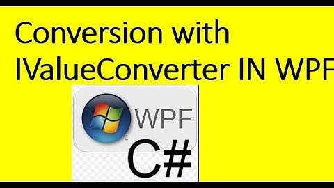 C# WPF Value conversion with IValueConverter