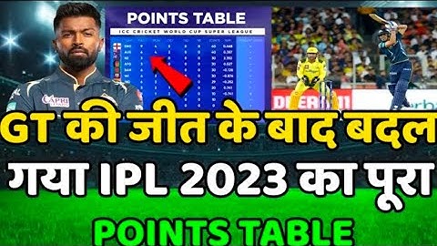 IPL 2023 Today Points Table | CSK vs GT After Match Points Table | Ipl 2023 Points table | Gt vs Csk