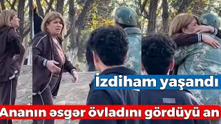 Hərbçilərin Andiçmə Mərasimləri Zamanı Izdiham Yaşandı - Əsgərin Anası Ilə Görüntüsü Viral Oldu