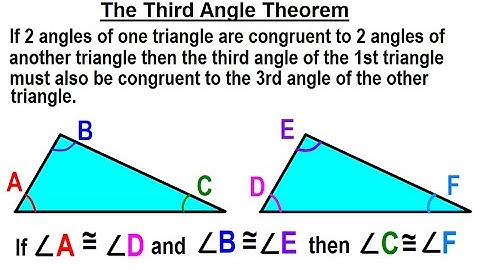 Geometry - Ch. 5: Triangle (15 of TBD) The Third Angle Theorem