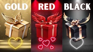 choose your gift 🎁🤯🤢 3 gift box challenge 😜 || Gold, Red, Black #goodvsbad