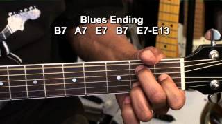 12 Bar Blues Cool Ending Chord Guitar Lesson @EricBlackmonGuitar