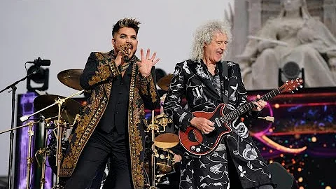Adam Lambert and Brian May - The Queen Platinum Jubilee Party 2022 - DayDayNews