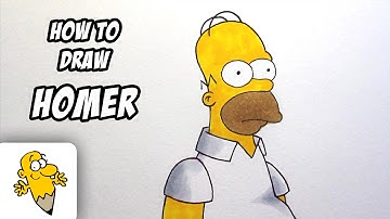 How to draw Homer Simpson [The Simpsons] drawing tutorial