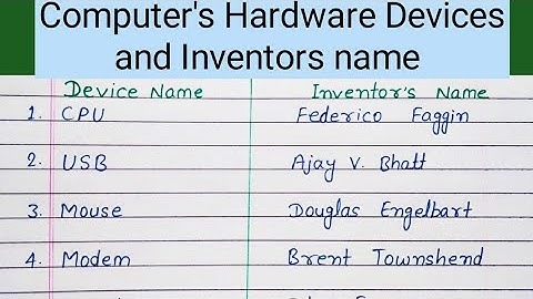 Computer Related Hardware Devices and their Inventor