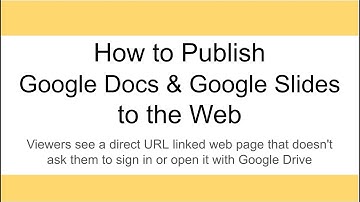 How to publish Google Docs and Slides to the web