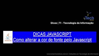 Aula 01 -  Como alterar a cor da fonte em JavaScript