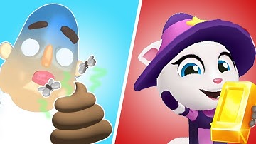 Talking Tom Gold Run Witch Angela vs Sandwich Runner Level 115 - 116 (Android, iOS)