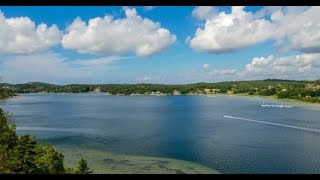 Perfect Summer Day with Puffy Clouds over Blue Lake | Stock Footage - Videohive
