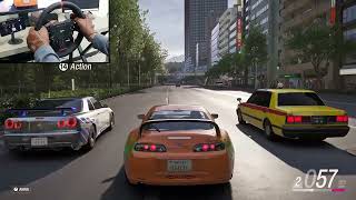 Forza Horizon 6 - Toyota Supra MK4 & Nissan GTR R34 Convoy | Steering Wheel Gameplay 4K