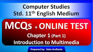 Computer Studies class 11 GSEB MCQs Chapter 1 English Medium (Part-1)