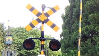 【踏切】JR磐越西線　森の中の秘境踏切 (Railroad crossing in Japan)