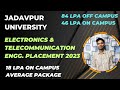 Jadavpur university etce placement report 2023  18 lpa avg on campus  