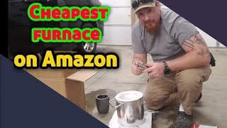 Cheapest Propane melting furnace from Amazon unboxing and first time melting aluminum cans