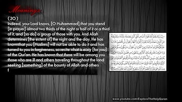 Explore The Holy Quran 73 Sura Al Muzzammil سورة المزمل