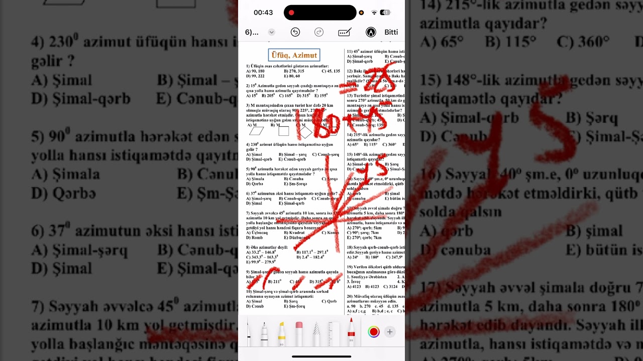 Üfüq və azimut test