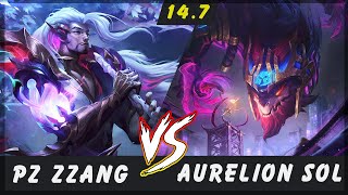 PzZZang - Yasuo vs Aurelion Sol MID Patch 14.7 - Yasuo Gameplay