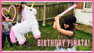 Alicia’s Birthday Party unicorn piñata!! With hilarious results!! l Bowie Family Vlogs screenshot 2