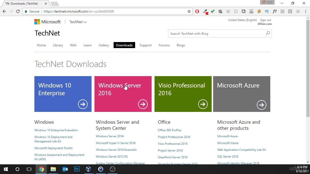 03 Downloading windows server 2016