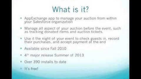 Apps for Good Webinars: Auctions for Salesforce