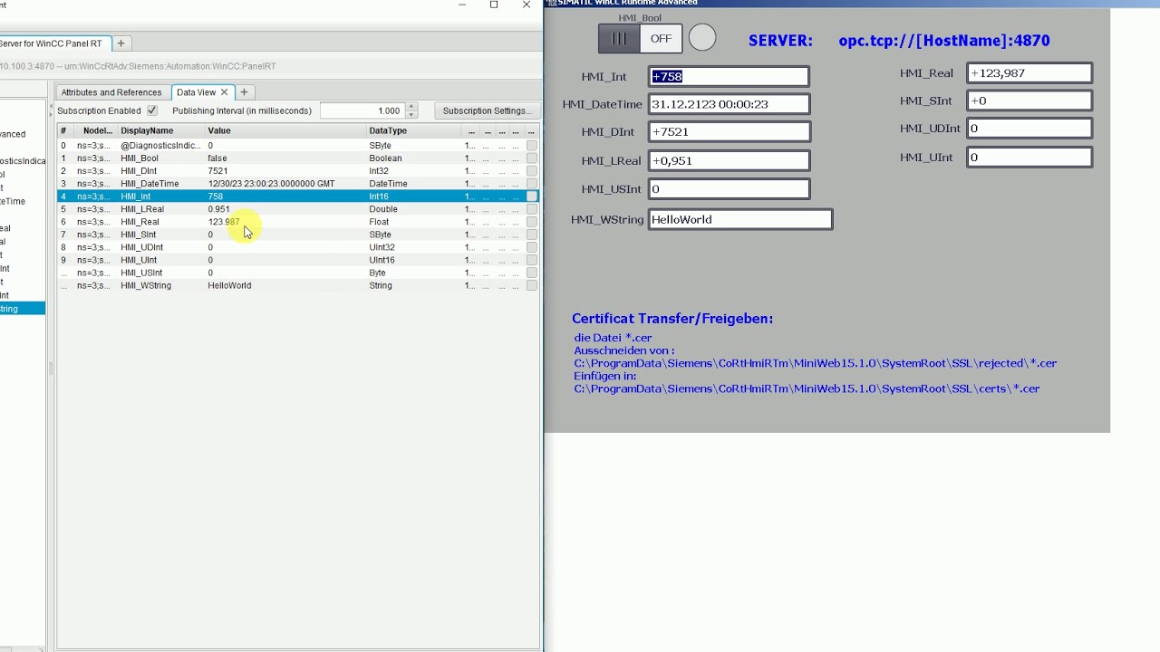 winCC RT adv. opc ua Server - YouTube