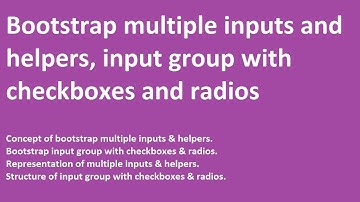 Bootstrap multiple inputs and helpers concept | input group with checkboxes and radios