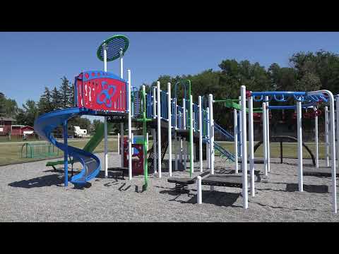 A view of the new playground equipment in Monarch