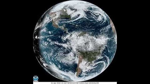 NOAA Full Disk video, with moving clouds - 01 APR 2020