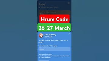 Hrum Code 26 March | HRUM Quote of the Day | Hrum Daily Tasks | Hrum Code | #hrumcode