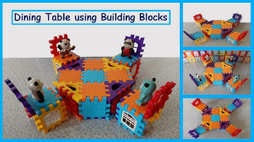How to make Dining table with building blocks | Make table and chair using building blocks
