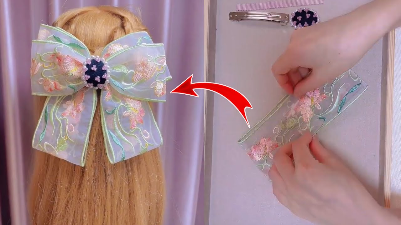How To Make Hair Bow With Lace Diy Bow Clip YouTube