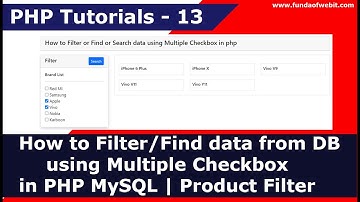 How to filter/find data from DB using Multiple Checkbox in PHP MySQL | Product Filter | PHP Tuts -13