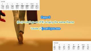 Every Time You Go Away (capo 3) by Paul Young play along with scrolling guitar chords and lyrics