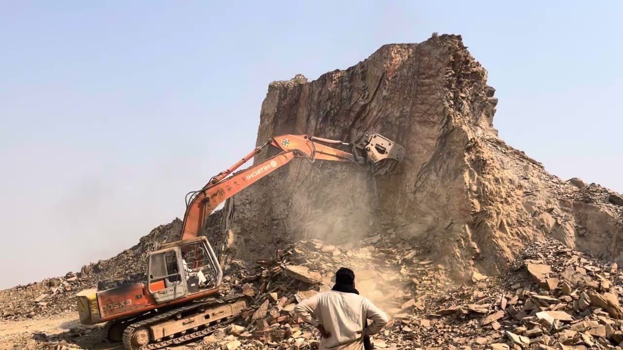 Massive Excavator Destroys Huge Mountain Rocks | Heavy Equipment Extreme Operator Skills! #excavator