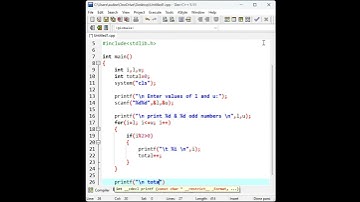 c program :- print odd numbers from L to U