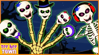Scary Songs For Kids | Crazy Skeleton Finger Family Song And More | Teehee Town