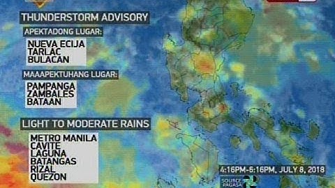 Weather update as of 4:42 p.m. (July 8, 2018)