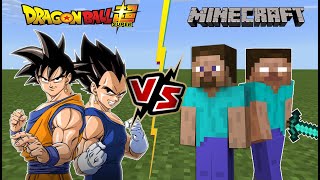 Herobrine and Steve VS Goku and Vegeta [DBZ BATTLES MINECRAFT]