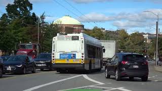 MBTA Bus: Arlington Heights bound XDE40 2067 Rt.77 leaving Harvard Bus Tunnel