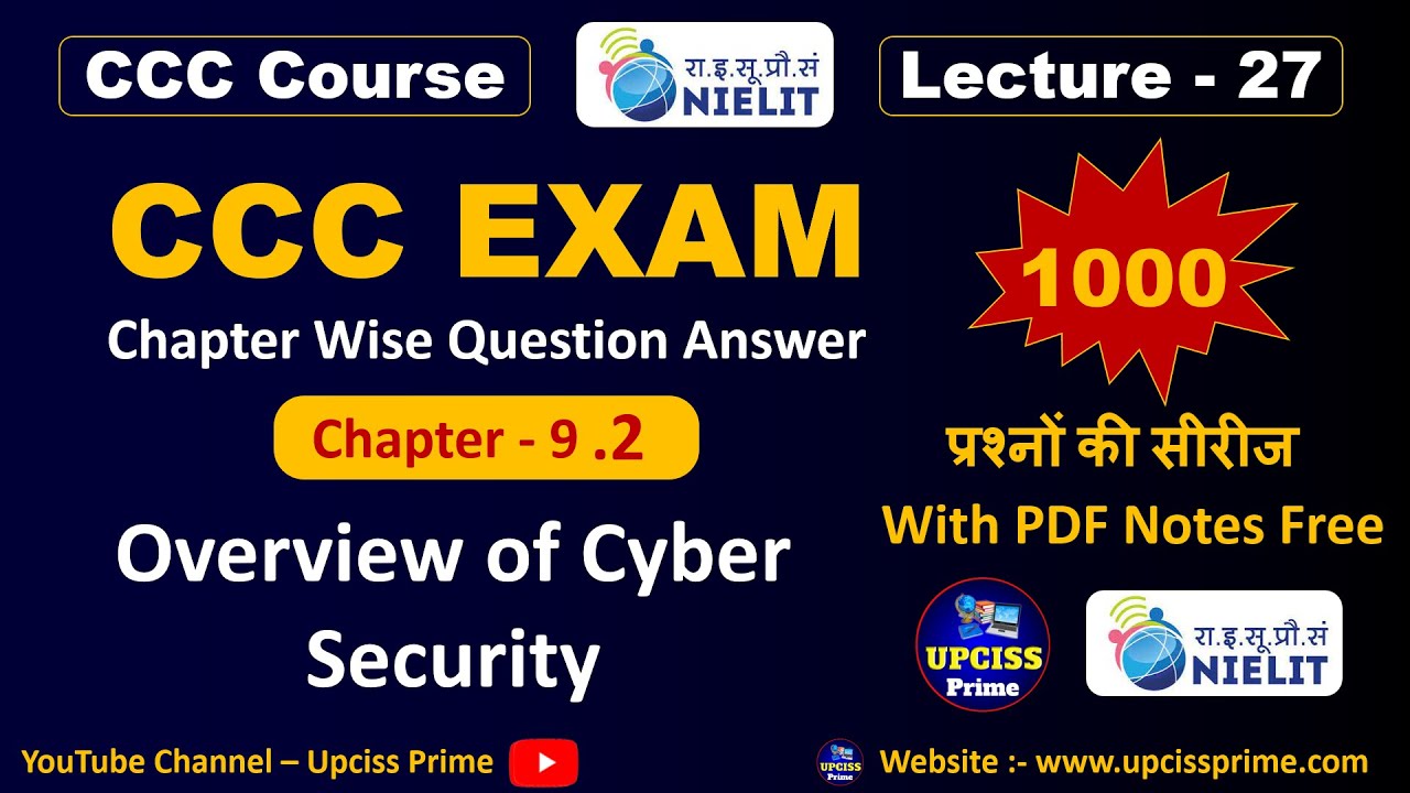 CCC Chapter 9 Overview of Cyber Security for CCC Exam Online Class MCQ ...