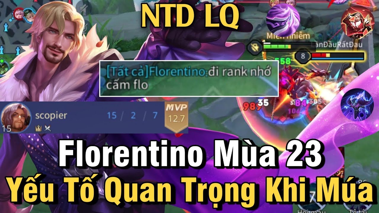 Florentino Mùa 23 Liên Quân Mobile | Cách Đánh Combo Lên Đồ Phù Hiệu Bảng Ngọc Cho Florentino Mùa 23