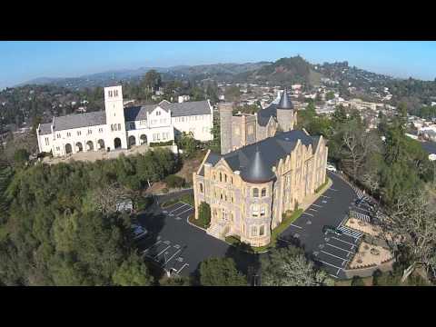 San Anselmo CA San Francisco Theological Seminary aerial footage