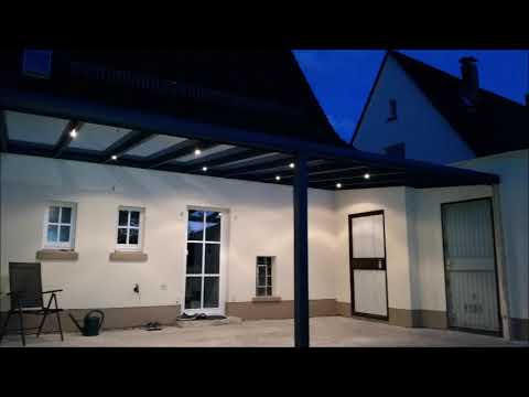 Deutsche Terrassendach - Beleuchtung - YouTube