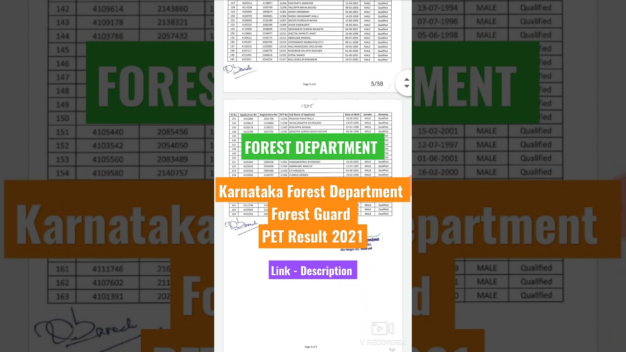 Karnataka Forest Dept Forest Guard Result 2021 | PET Result | Written Exam Date Announced