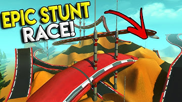 EPIC STUNT RACE CHALLENGE! - Scrap Mechanic Multiplayer Update Gameplay - Tile Builder Update