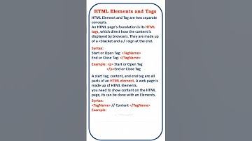 html elements and tags @ensolutions5210  #coding #html #elements #tags #shorts