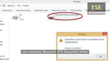 Pause printing: "Operation could not be completed" (error 0x00000005). Access is denied Windows 8.1