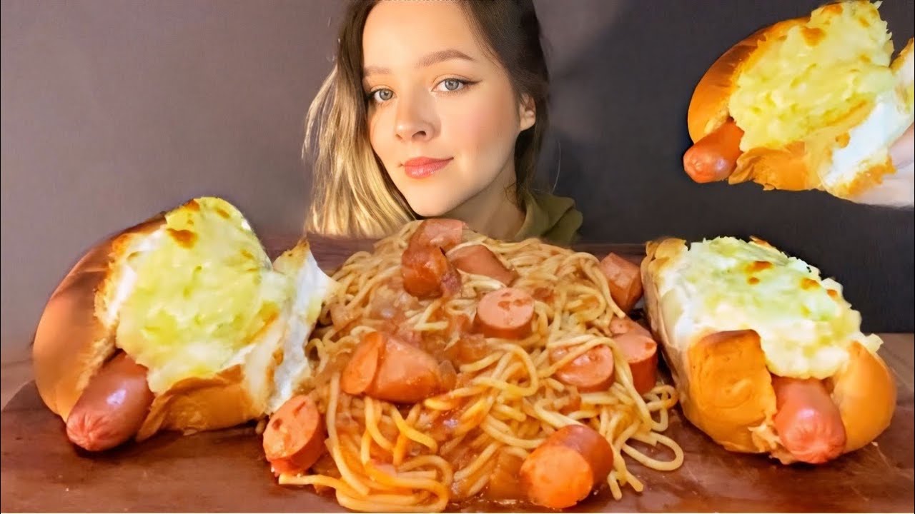 ASMR CACHORRO QUENTE COM PURÊ E MASSA COM SALSICHA MUKBANG BRASIL | CAMILE ASMR