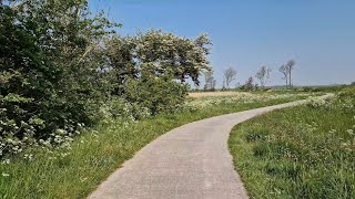 Texel op de fiets. rondje polder Waal en Burg / De Dennen. hometrainer fahrrad virtual bike ride